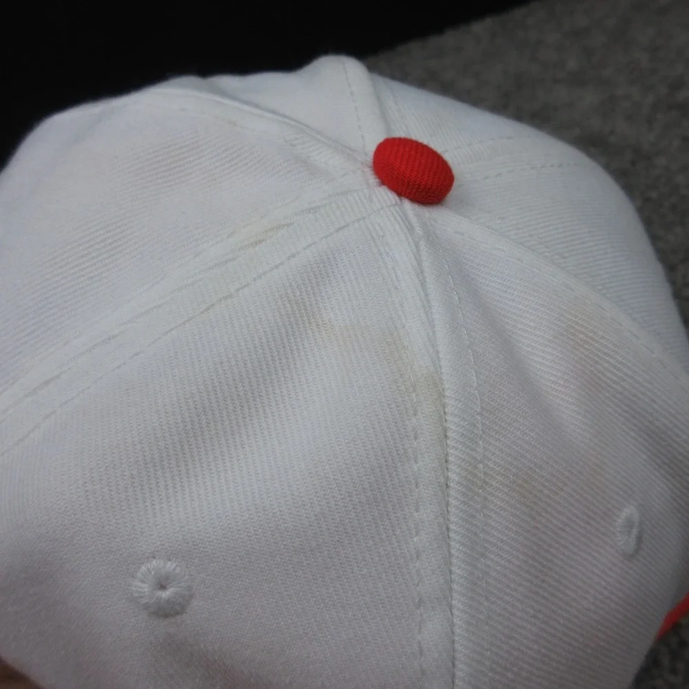 Nike Hat Cap Mens Snap Back White Red Sportswear Pro Drifit Twill Performance